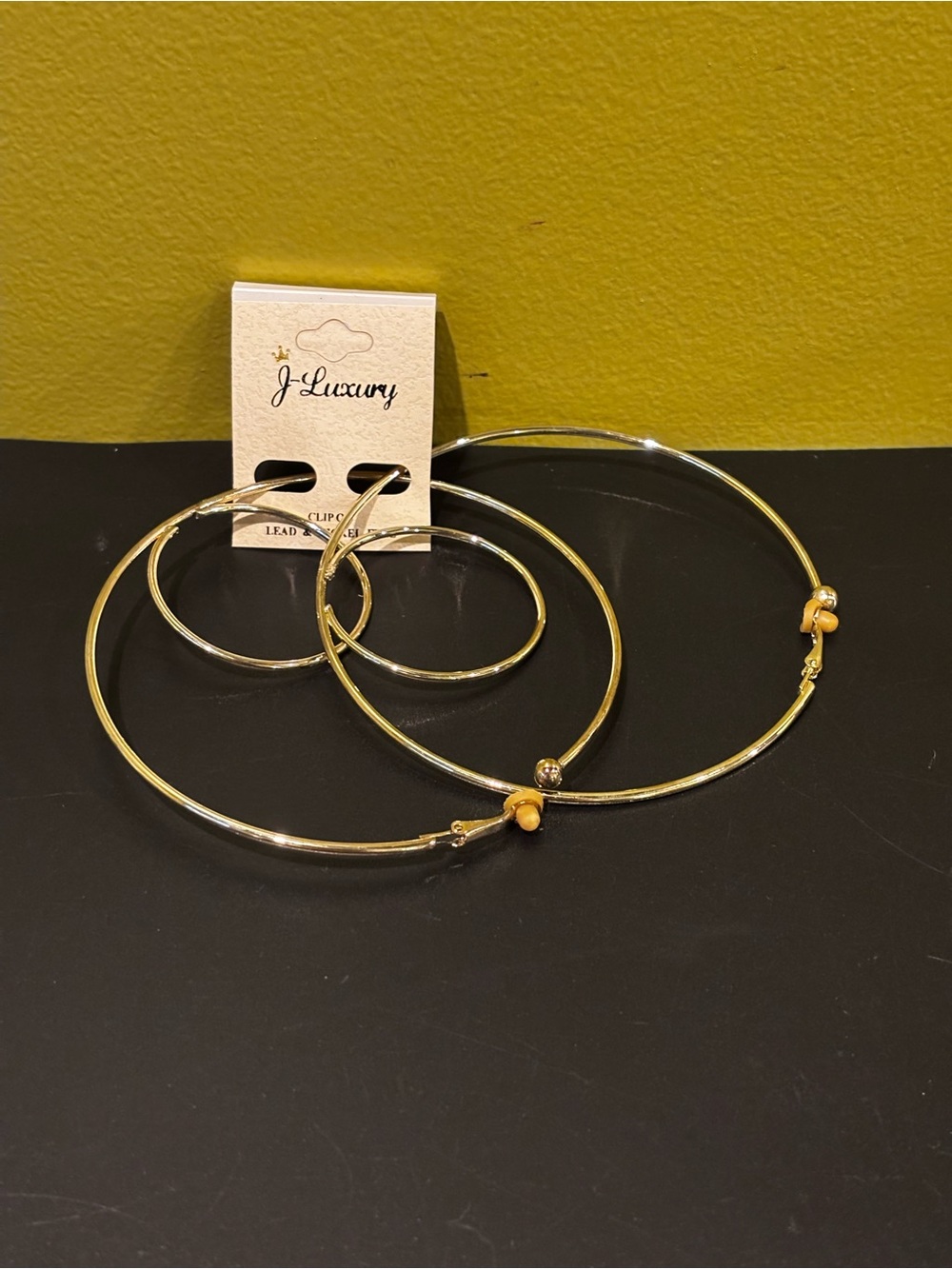 Gold Tone Hoop Earring Set - Gold